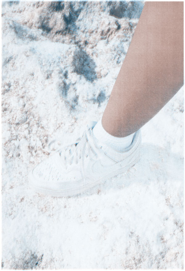 a foot on salt